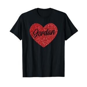 I Love Jordan Cute Jordan Red Heart For Valentines Day T-Shirt